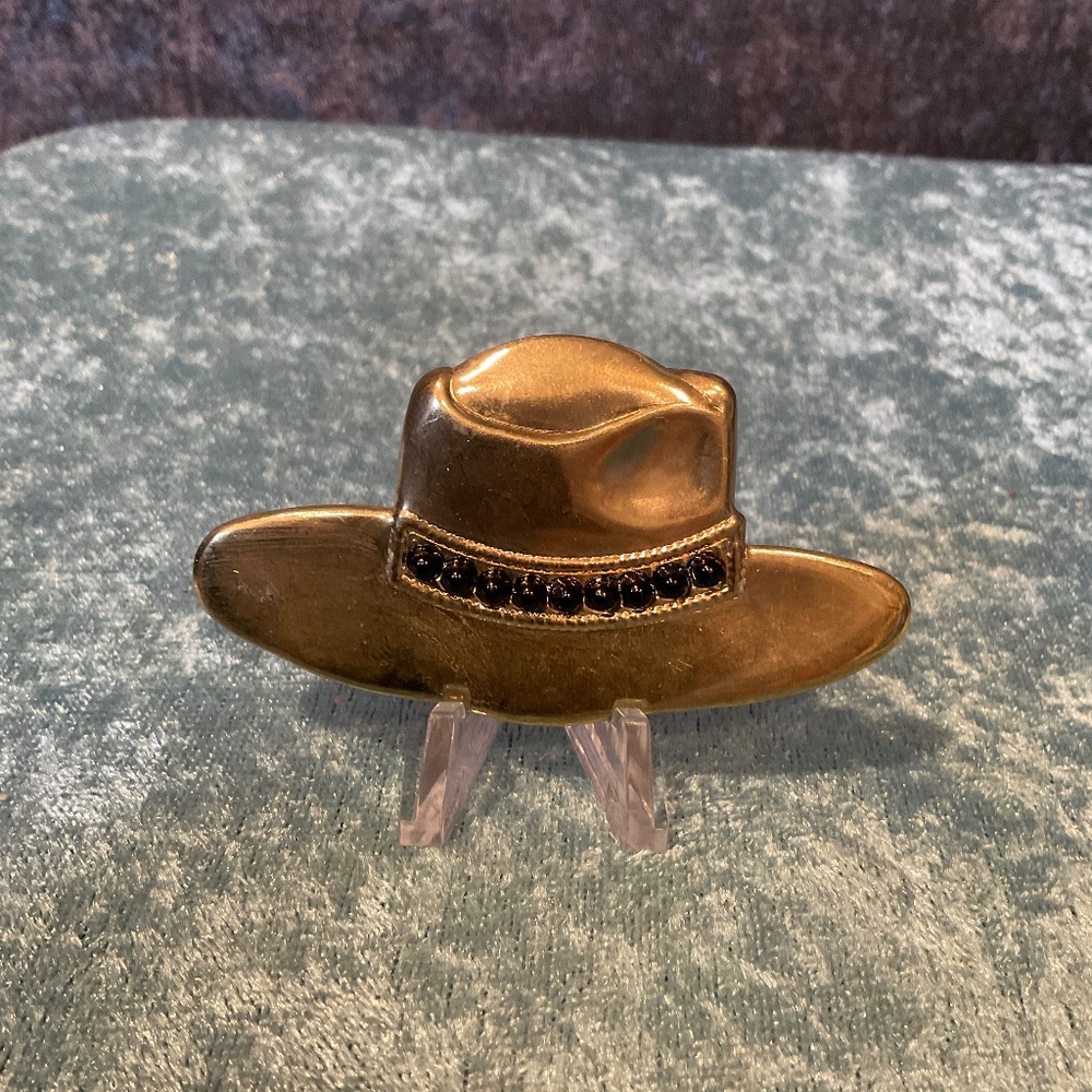 Vintage Goldtone Cowboy Hat Pin
